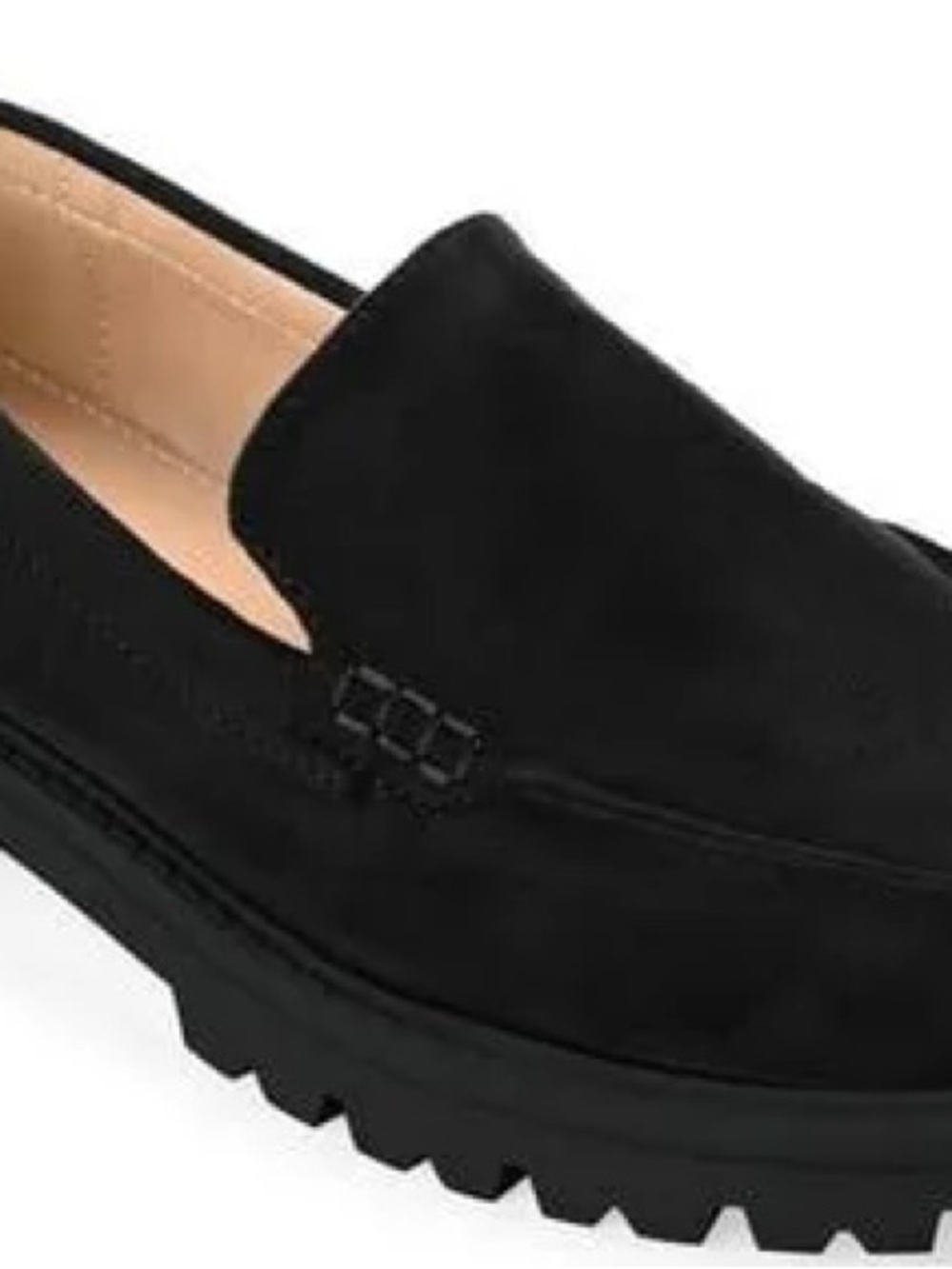 Journee Collection Black Suede Loafer Flats